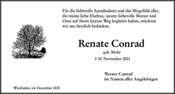 Traueranzeige von Renate Conrad von vrm-trauer