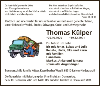 Traueranzeige von Thomas Külper von vrm-trauer