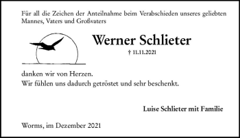 Traueranzeige von Werner Schlieter von vrm-trauer