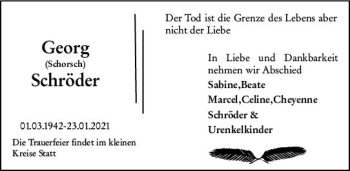 Traueranzeige von Georg Schröder von vrm-trauer