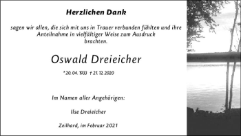 Traueranzeige von Oswald Dreieicher von vrm-trauer