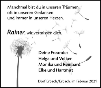 Traueranzeige von Rainer  von vrm-trauer