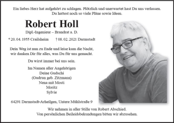 Traueranzeige von Robert Holl von vrm-trauer