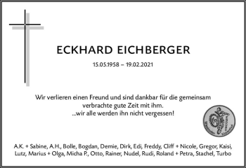 Traueranzeige von Eckhard Eichberger von vrm-trauer