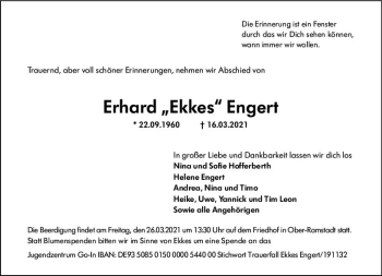 Traueranzeige von Erhard Engert von vrm-trauer