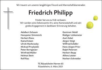 Traueranzeige von Friedrich Philipp von vrm-trauer