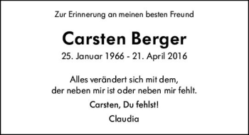 Traueranzeige von Carsten Berger von vrm-trauer