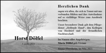 Traueranzeige von Horst Dölfel von vrm-trauer