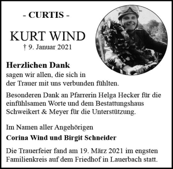 Traueranzeige von Kurt Wind von vrm-trauer