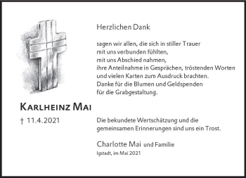 Traueranzeige von Karlheinz Mai von vrm-trauer