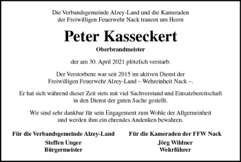 Traueranzeige von Peter Kasseckert von vrm-trauer