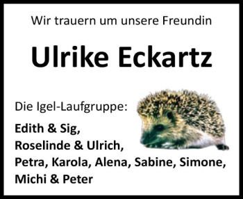 Traueranzeige von Ulrike Eckartz von vrm-trauer