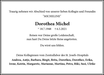 Traueranzeige von Dorothea Michel von vrm-trauer