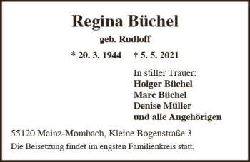 Traueranzeige von Regina Michel von vrm-trauer