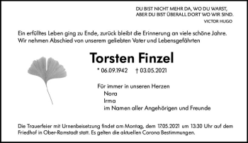 Traueranzeige von Torsten Finzel von vrm-trauer