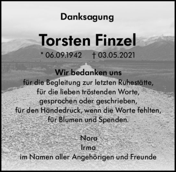 Traueranzeige von Torsten Finzel von vrm-trauer