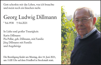 Traueranzeige von Georg Ludwig Dillmann von vrm-trauer