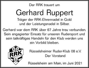Traueranzeige von Gerhard Ruppert von vrm-trauer