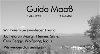 Traueranzeige von Guido Maaß von vrm-trauer