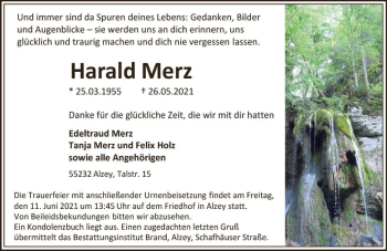 Traueranzeige von Harald Merz von vrm-trauer