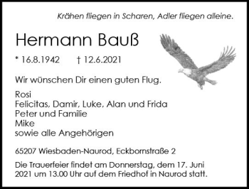 Traueranzeige von Hermann Bauß von vrm-trauer