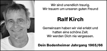 Traueranzeige von Ralf Kirch von vrm-trauer