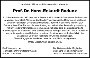 Traueranzeige von Hans-Eckardt Radunz von vrm-trauer