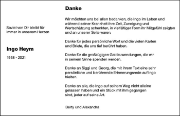 Traueranzeige von Ingo Heym von vrm-trauer