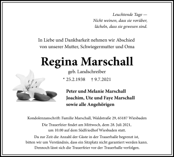 Traueranzeige von Regina Marschall von vrm-trauer