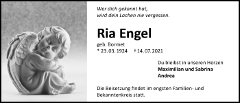 Traueranzeige von Ria Engel von vrm-trauer
