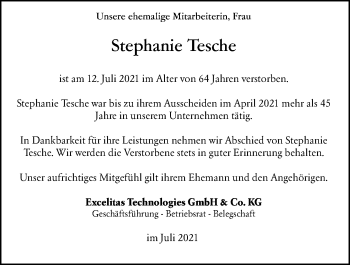 Traueranzeige von Stephanie Tesche von vrm-trauer