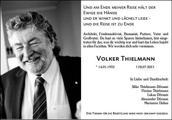 Traueranzeige von Volker Thielmann von vrm-trauer