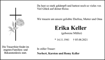 Traueranzeige von Erika keller von vrm-trauer