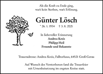 Traueranzeige von Günter Lösch von vrm-trauer