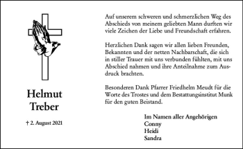 Traueranzeige von Helmut Treber von vrm-trauer