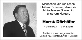 Traueranzeige von Horst Dörhöfer von vrm-trauer