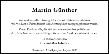 Traueranzeige von Martin Günther von vrm-trauer
