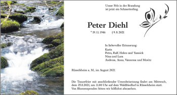 Traueranzeige von Peter Diehl von vrm-trauer