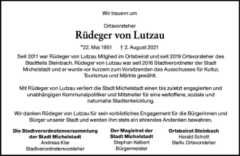 Traueranzeige von Rüdeger von Lutzau von vrm-trauer