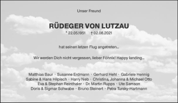 Traueranzeige von Rüdeger von Lutzau von vrm-trauer