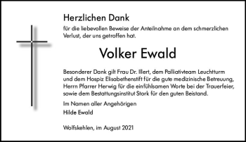 Traueranzeige von Volker Ewald von vrm-trauer