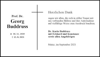 Traueranzeige von Georg Buddruss von vrm-trauer