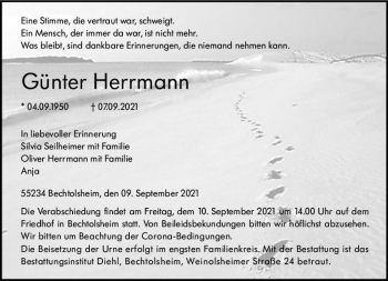 Traueranzeige von Günter Herrmann von vrm-trauer