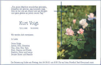 Traueranzeige von Kurt Voigt von vrm-trauer
