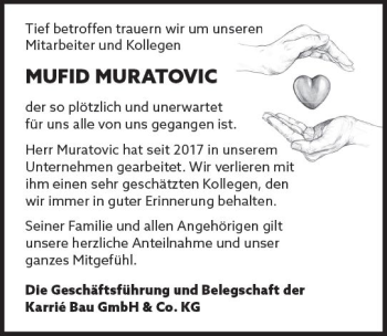 Traueranzeige von Mufid Muratovic von vrm-trauer