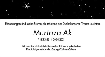 Traueranzeige von Murtaza Ak von vrm-trauer