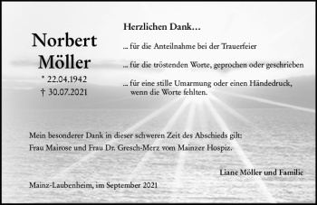 Traueranzeige von Norbert Möller von vrm-trauer