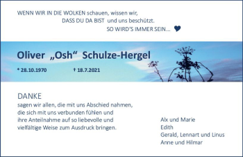 Traueranzeige von Oliver Schulze-Hergel von vrm-trauer