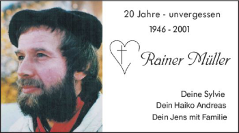 Traueranzeige von Rainer Müller von vrm-trauer