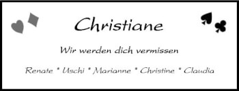 Traueranzeige von Christiane  von vrm-trauer AZ Mainz